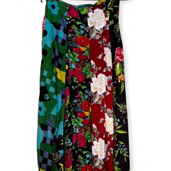 Colorful Vintage JouJou 90's Maxi Skirt With Buttons And Side Slits - Picture 5 of 7